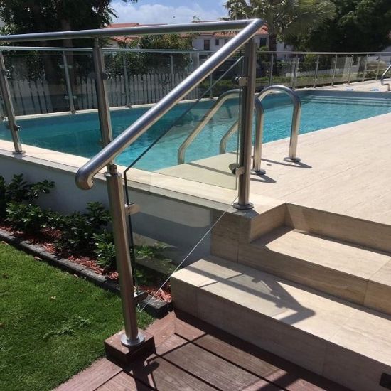 Stainless Steel Outdoor Balcony Stair Case Glass Railings for Terraces