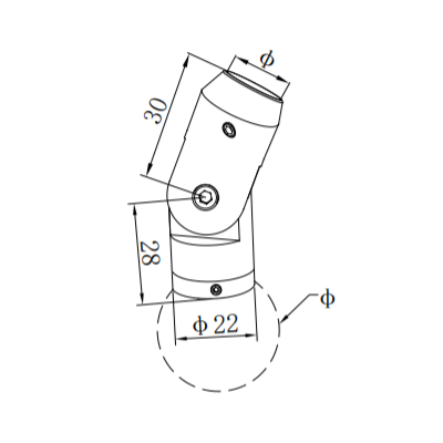 UNIKIM Stainless Steel Cross Bar Holder Square Tubes Connector for Handrail