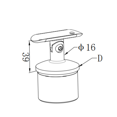 UNIKIM Stainless Steel Adjustable Handrail Fittings Wall Mounting Handrail Bracket Design for Stair