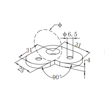 UNIKIM Stainless Steel 90 Degree Glass Connector Railing Fittings Glass Bracket