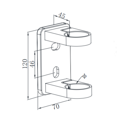 UNIKIM Stainless Steel Adjustable Handrail Fittings Wall Mounting Handrail Bracket Design for Wall