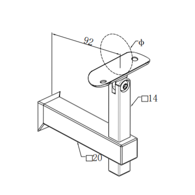 UNIKIM Stainless Steel Square Deck Railing Baluster Wall Bracket Handrail Support