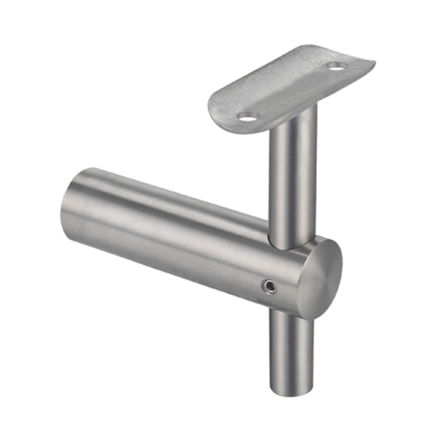 UNIKIM Stainless Steel Adjustable Stair Round Glass Mount Handrail Bracket 