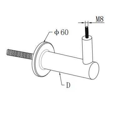 UNIKIM High Quality small handrail brackets Stainless Steel Handrail Wall Mounted Handrail Brackets