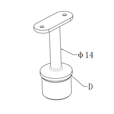 UNIKIM CE Bracket For Balustrade Approved Stainless Hollow Pipe Removable Side Mounted Wall Handrail Bracket Manufacturer