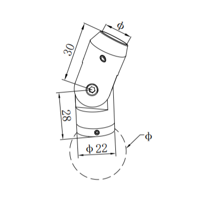 UNIKIM Through Bar Holder Pipe Handrail Fittings Bar Holder Stainless Steel Railing Fittings
