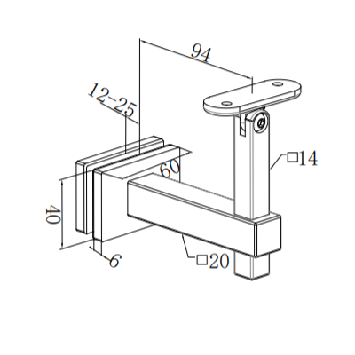 UNIKIM China Factory High Quality SS316/304 Handrail Hand Railing Bracket