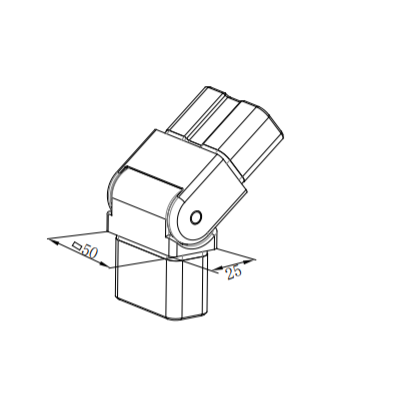 UNIKIM Stainless Steel Square Modern Handrail Mounting Bracket Fitting