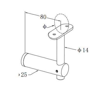 UNIKIM Stainless Steel Adjustable Stair Round Glass Mount Handrail Bracket 