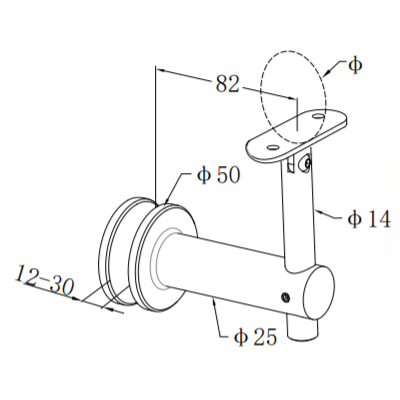 UNIKIM China Factory High Quality 316/304 Handrail Hand Railing Bracket