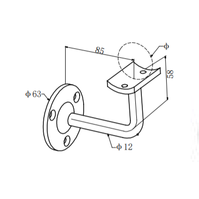 UNIKIM High Quality Custom 316 Stainless Steel Handrail Glass Mounted Handrail Brackets