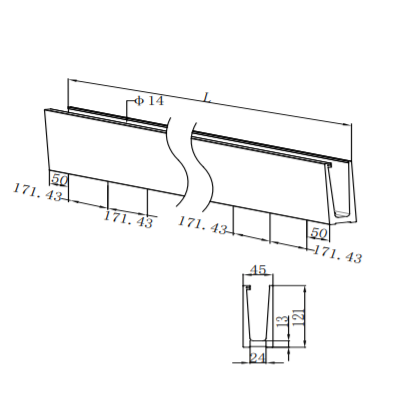 Factory Aluminum Stairs Glass Railing System