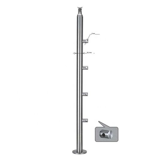 Ss Railing Fittings Balcony Stainless Steel Railing Pipes for Glass Fitting