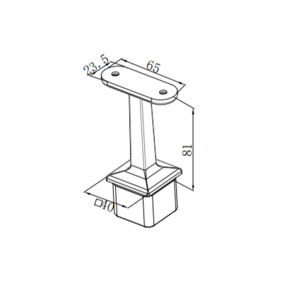 UNIKIM Hot Sale Square Bar Tube Bracket For Handrail
