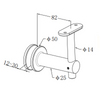 UNIKIM SS304 316 Stainless Steel Handrail Railing Fittings Square Pipe Glass Bracket