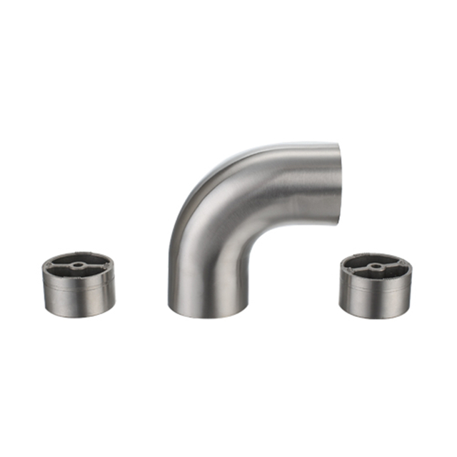 UNIKIM Stainless Steel 90 Degree Female Elbow Connector Wooden Timber Handrail Hardware Fittings