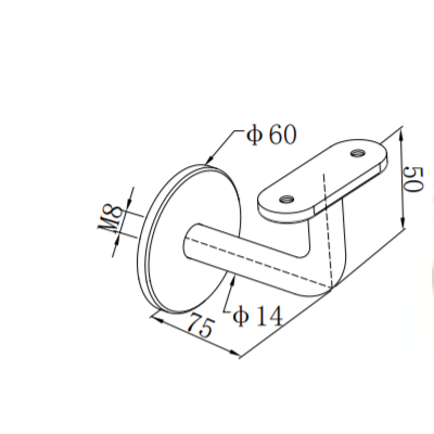 UNIKIM Balustrade Bracket Holder Parts Modern Handrail Pipe Bracket 