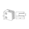 UNIKIM Hot Sale Square Hardware Stainless Steel Glass Clamp