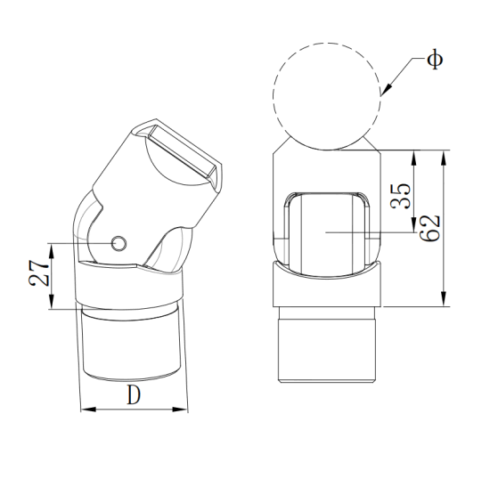 Stainless Steel Balustrade Accessories Hand Railing Joints Connectors