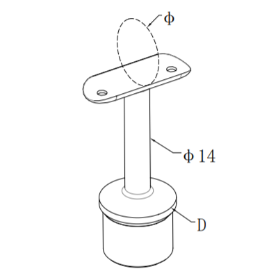 UNIKIM CE Stainless Steel Pipe And Fitting Wall Mount Handrail Bracket