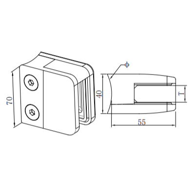 UNIKIM Balustrade System Glass Railing Clamp Fittings Square Glass Clamp