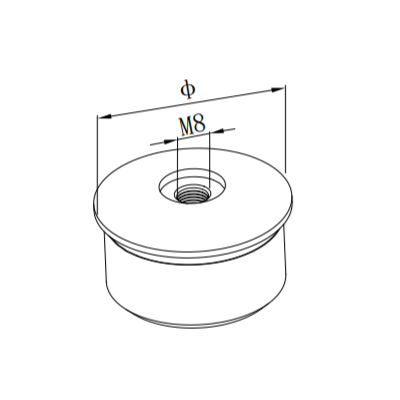 UNIKIM Stainless Steel Bannister Pipe Handrail Tube Fitting End Cap