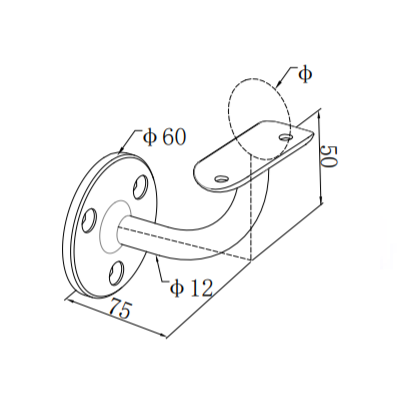 UNIKIM Leisure Facilities Strong Stainless Steel Custom Adjustable Vertical Handrail Bracket