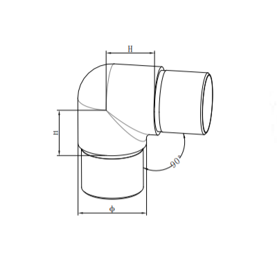  Baluster Connector Pipe 90 Degree Elbow Tube Railing Fitting