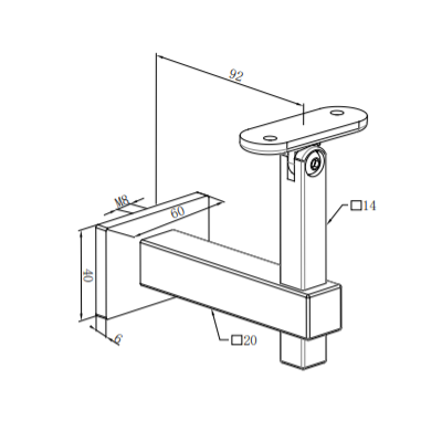 UNIKIM Stainless Steel Deck Railing Baluster Wall Bracket Handrail Support