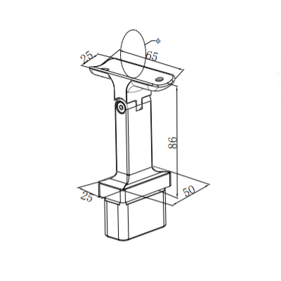 UNIKIM Heavy Duty Side Mounted 304 Stainless Steel Balustrade Handrail Support Bracket