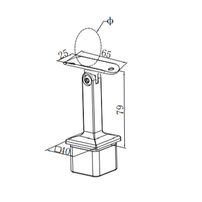 UNIKIM China Ajustable Square Modern Railing Square Handrail Bracket