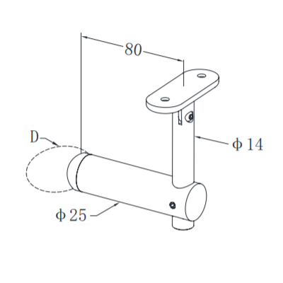 UNIKIM 304 316 Stainless Steel Glass Mounted Balcony Adjustable Hand Rail Fitting Bracket