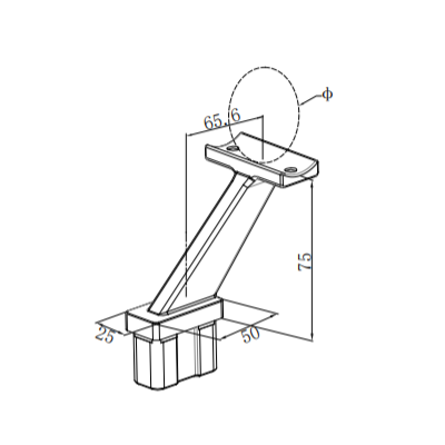 UNIKIM China Factory High Quality Square SS316/304 Handrail Hand Railing Bracket