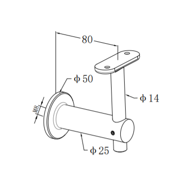 UNIKIM Stainless Steel Handrail Heavy Duty Railing Bracket Wall Brackets