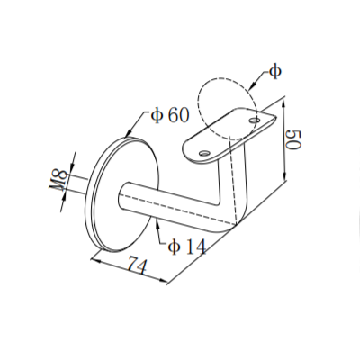 UNIKIM Balustrade Bracket Holder Parts Modern Handrail Pipe Brackets
