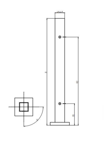 UNIKIM Stainless Steel Hot Sale Square 90 Degree Railing Balustrade Post
