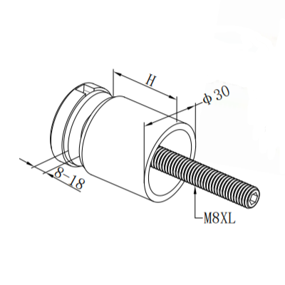 Stainless Steel Glass Standoff Connector for Balcony Railing System