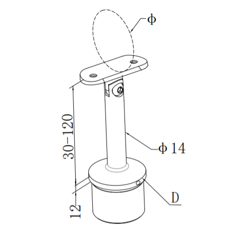 UNIKIM Stainless Steel Post Support Metal Stair Deck Rail Post Bracket
