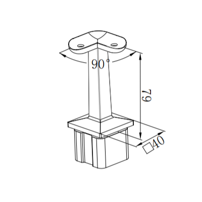 UNIKIM Stainless Steel Fence Railing Meta Handrail Post Bracket