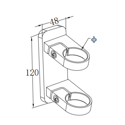 UNIKIM Handrail Glass Mounting Bracket Stainless Steel Adjustable Square Glass Bracket