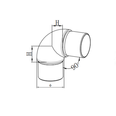 UNIKIM AISI304/316 Baluster Connector Pipe 90 Degree Elbow Tube Railing Fitting System