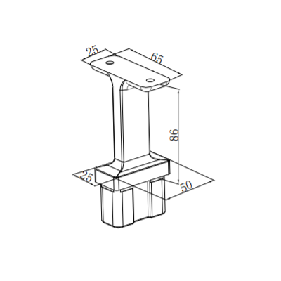 UNIKIM Stainless Steel Adjustable Square Frameless Railing Fixing Bracket