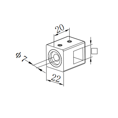 UNIKIM Stainless Steel Handrail Fittings Square Bar Adaptor