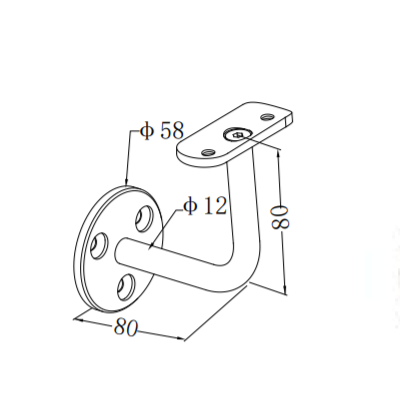 UNIKIM SS304/316 Stainless Steel Handrail Railing Fittings Pipe Glass Bracket