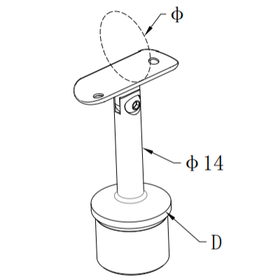 UNIKIM SS 316 Bracket Stainless Steel Balustrade Handrail Railing Fittings Pipe Glass Bracket