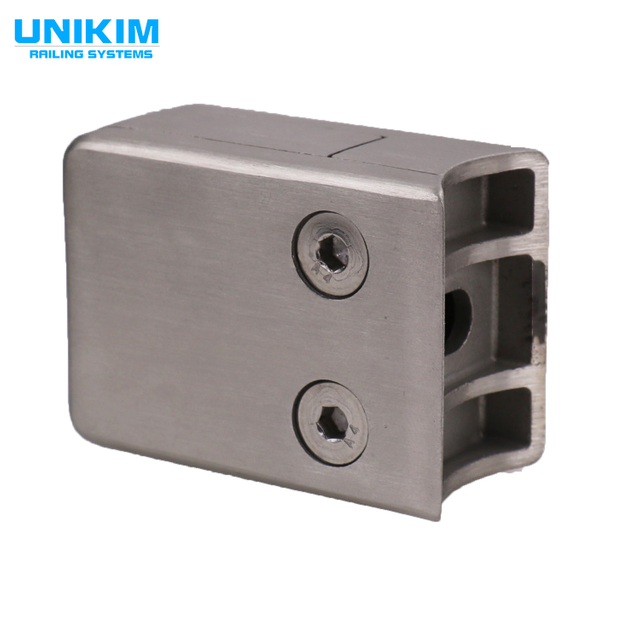 UNIKIM Balustrade System Glass Railing Clamp Fittings Square Glass Clamp Adjustable Wall To Handrail Glass Clamp