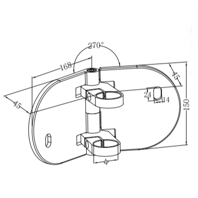 UNIKIM Stainless Steel Corner Round Tube Stair Handrail Holder Support Fitting