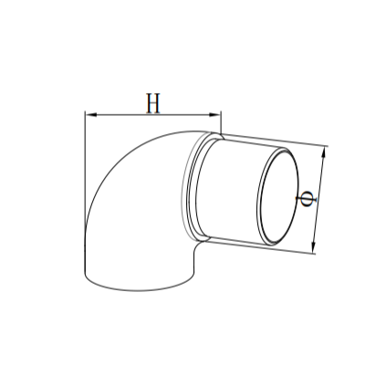 UNIKIM Stainless Steel 90 Degree Tube Pipe Corner Connector For Stairway Rail