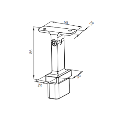 UNIKIM Hot Sale Square Glass Shelf Clamp Glass Bracket Glass Shelf Clamp