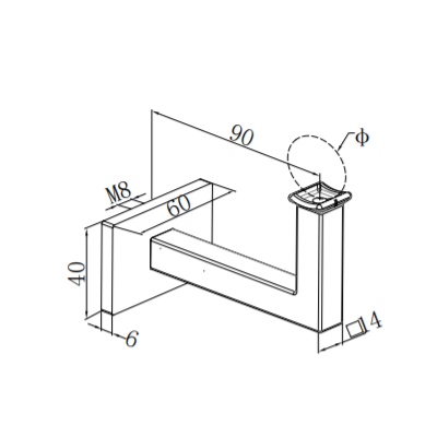UNIKIM Stainless Steel Square Glass Fitting And Bracket for Stair/Staircase Railing